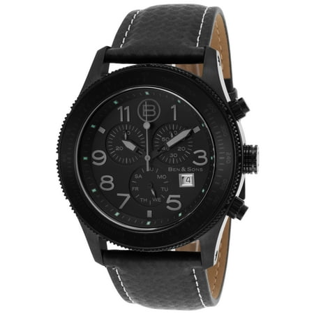 Ben & Sons 10062-Bb-01-Pht The Colonel Chronograph Black Genuine Leather And Dial Black Ip Ss Watch