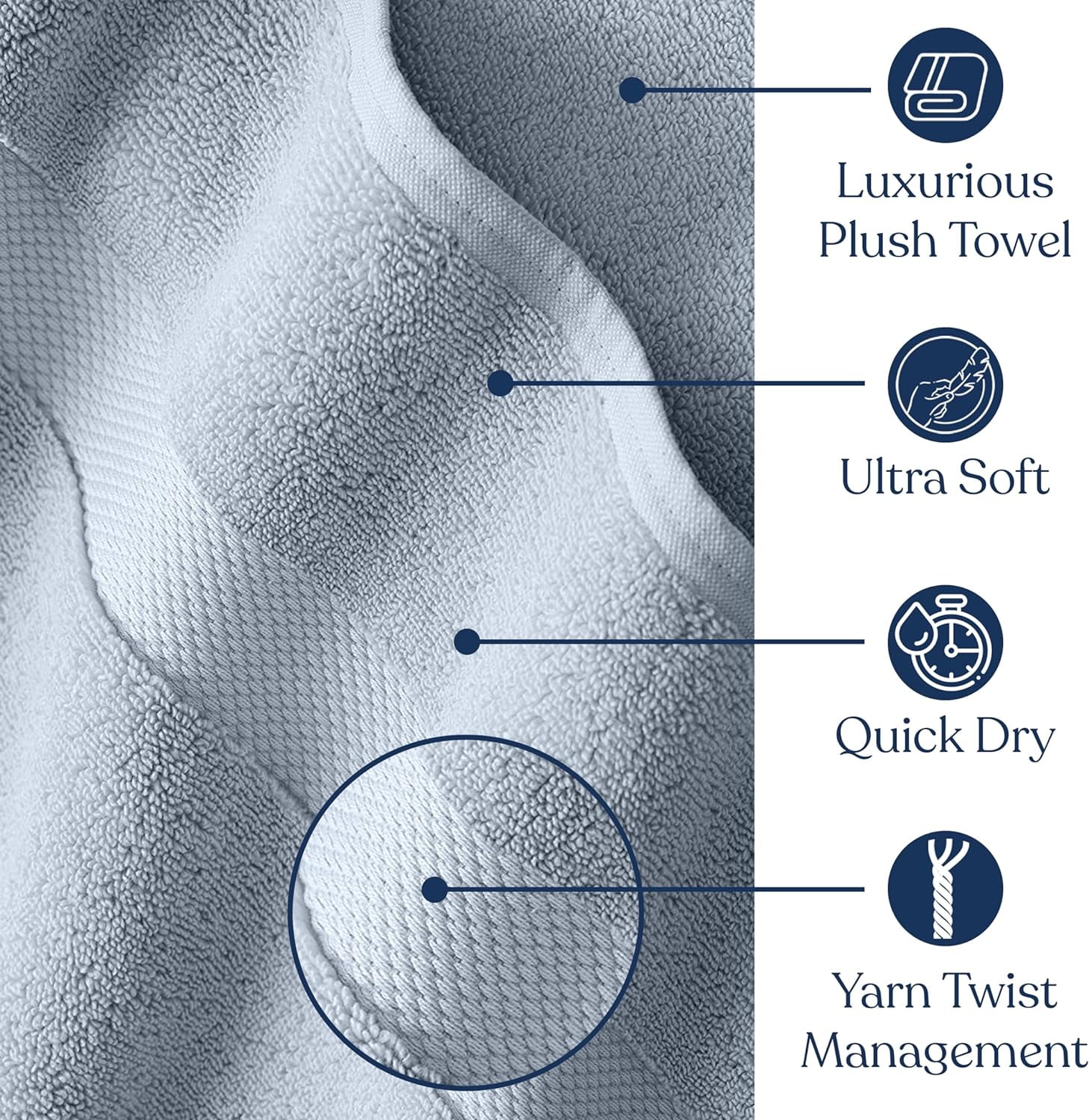 Delara Organic Cotton Luxuriously Plush Hand Towel Pack of 2 | GOTS & OEKO-TEX Certified | Premium Hotel Quality Towels | Feather Touch Technology|650 GSM Soft,Quick Dry & Ultra-Absorbent
