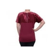 thumbnail image 2 of Lucky Brand Womens Velvet Contrast Embellished T-Shirt, Red, Small, 2 of 4