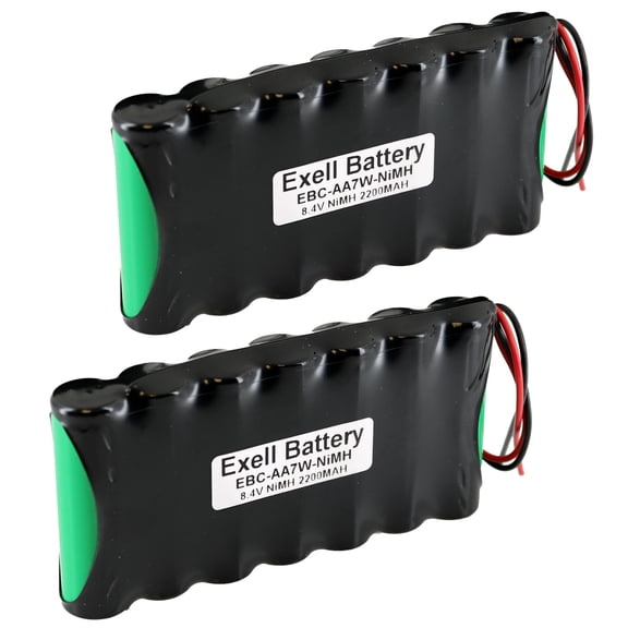2pc Exell 8.4V Custom NiMH 2200mAh Battery Pack 6" 22AWG Bare Leads