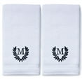 thumbnail image 2 of Monogrammed Hand Towels for Bathroom Kitchen Makeup | Personalized Gift for Wedding-Bridal | Roman Font Custom Luxury Turkish Towel | Spa Collection, Oversized, 16 X 30 Inch, Set of 2, 2 of 3