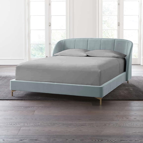 30" Extra Deep Pockets - King Fitted Sheet with 2 Pillowcases (3-PC) Set - 700-Thread-Count 100% Egyptian Cotton - Light Grey
