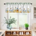 thumbnail image 5 of 3 Piece Kitchen Curtains and Valances Set Eucalyptus Leaves Cafe Curtains 24 Inch Length Daisy Flower Spring Watercolor Country Floral Bee Valance & Tier Curtain for Living Room 54"x18"+27"x24"*2, 5 of 6
