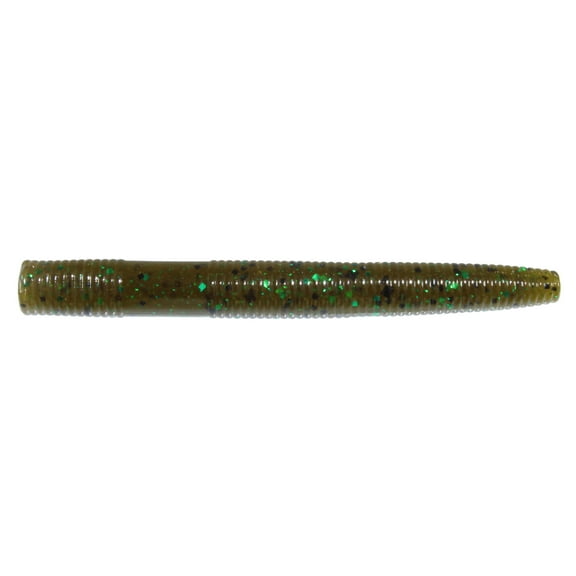 Zoom Beatdown Finesse Fishing Bait, Green Pumpkin Green, 3 1/4", 10-pack, Soft Baits