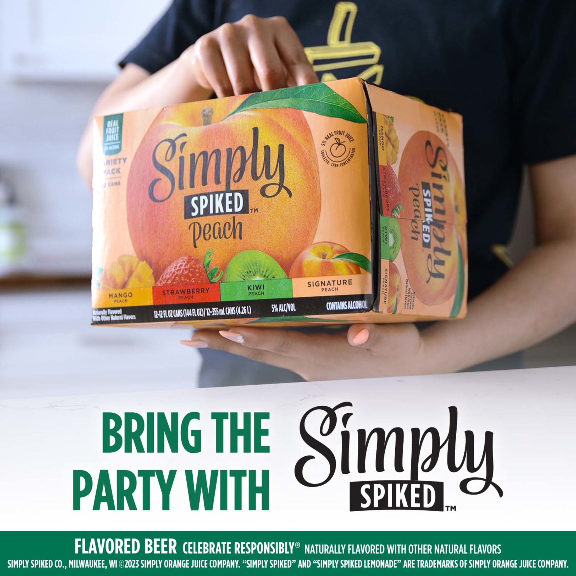 Simply Spiked Peach Variety Pack , 12 Pack, 12 fl oz Aluminum Cans, 5.0% ABV