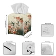 thumbnail image 5 of ZIATUBLE Hummingbird Square Tissue Box Cover Floral Leather Tissue Paper Box Cover Decorative Cube Tissue Holder for Living Room Wear Resistant Napkin Organizer Dispenser, 5 of 7