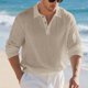 thumbnail image 5 of pstuiky mangas largas para hombre, Cárdigan informal de negocios para hombre, color liso, holgado, con botones, mangas largas y cuello vuelto camisetas de hombre m, 5 of 9