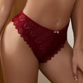 thumbnail image 4 of Tanga de encaje sexy de alta gama para mujer, lencería con lazo cruzado en la cintura a media altura, 4 of 6