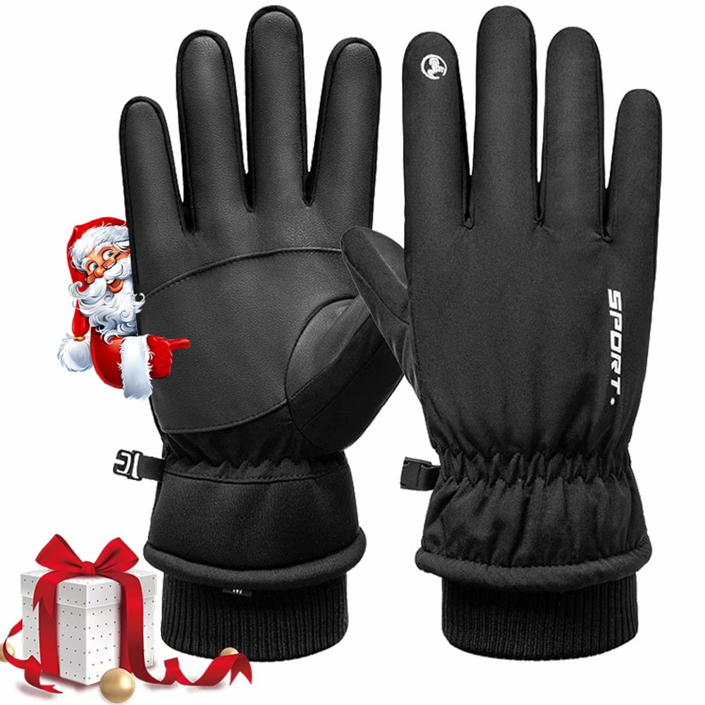 Men Women Waterproof Winter Touch Screen Fleece Lined Thermal Ski Gloves Mittens 