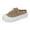 Khaki, variant on Women's Knit Mesh Slip-On Hollow Canvas Mules Slingback Lightweight Flat Mules Fashion Round Closed Toe Backless Soft Platform Non-Slip Casual Slides Sandals