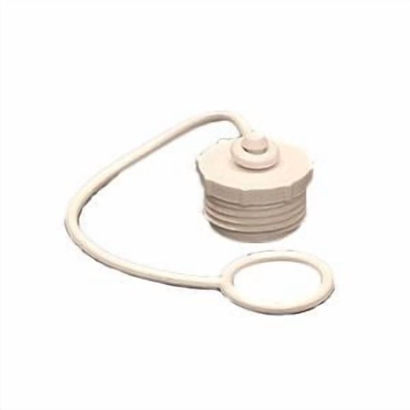 Aqua Pro Bouchon de Tuyau d'Eau Douce 27839 Bouchon Mâle avec Sangle; s'Adapte au Filetage de Tuyau de Jardin Mâle de 3/4 Pouce; Blanc; Simple; avec Emballage de Vente au Détail