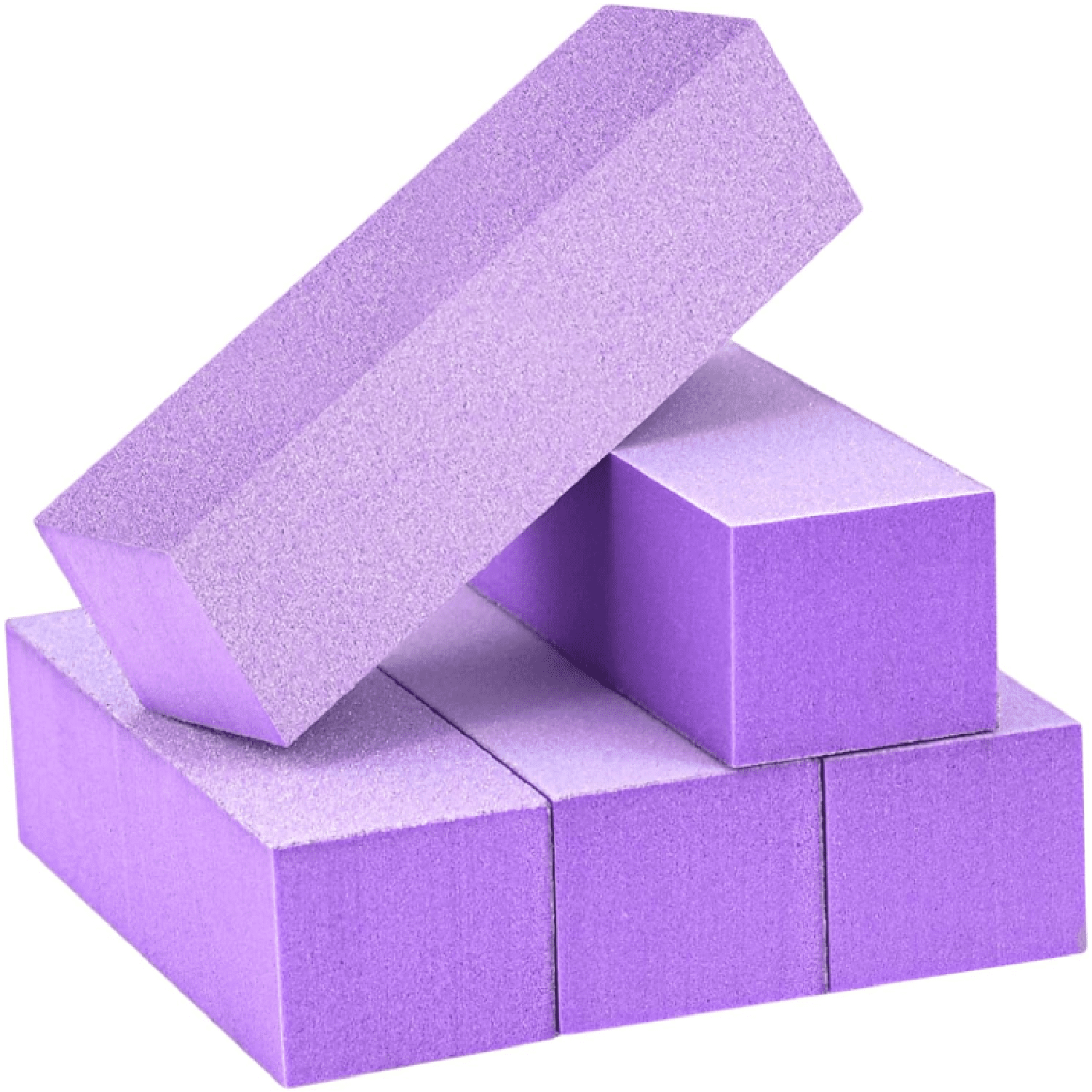 Nail Buffer Block, Medium/Fine Grit 100/180 Finishing Buffers for Acrylic Nails Gel Polish Nails, Pedicure Manicure Buffer Kits, 5 Count (Purple)