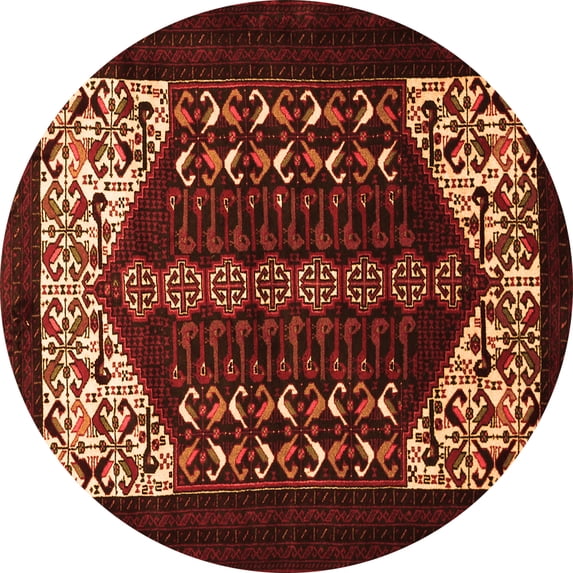 Ahgly Company Indoor Round Persian Orange Traditional Area Rugs, 7' Round