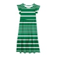 thumbnail image 6 of 2025 Girls Dresses with Pockets 6-12 Years Kids Ruffle Short Sleeve Trendy Stripe Printed Crewneck Going Out Long Maxi Dress, 6 of 7