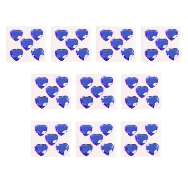 Wosthever Pegatinas de diamantes de imitación de corazón, gemas de cristal acrílico, adornos ornamentales, de mano para álbum de Artesanía Azul oscuro