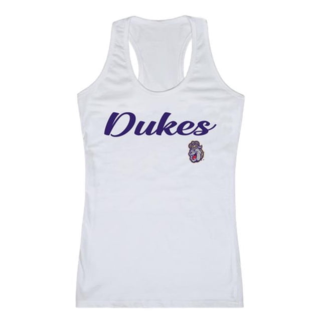 W Republic 557-188-WHT-04 James Madison University Womens Script Tank Top, White - Extra Large