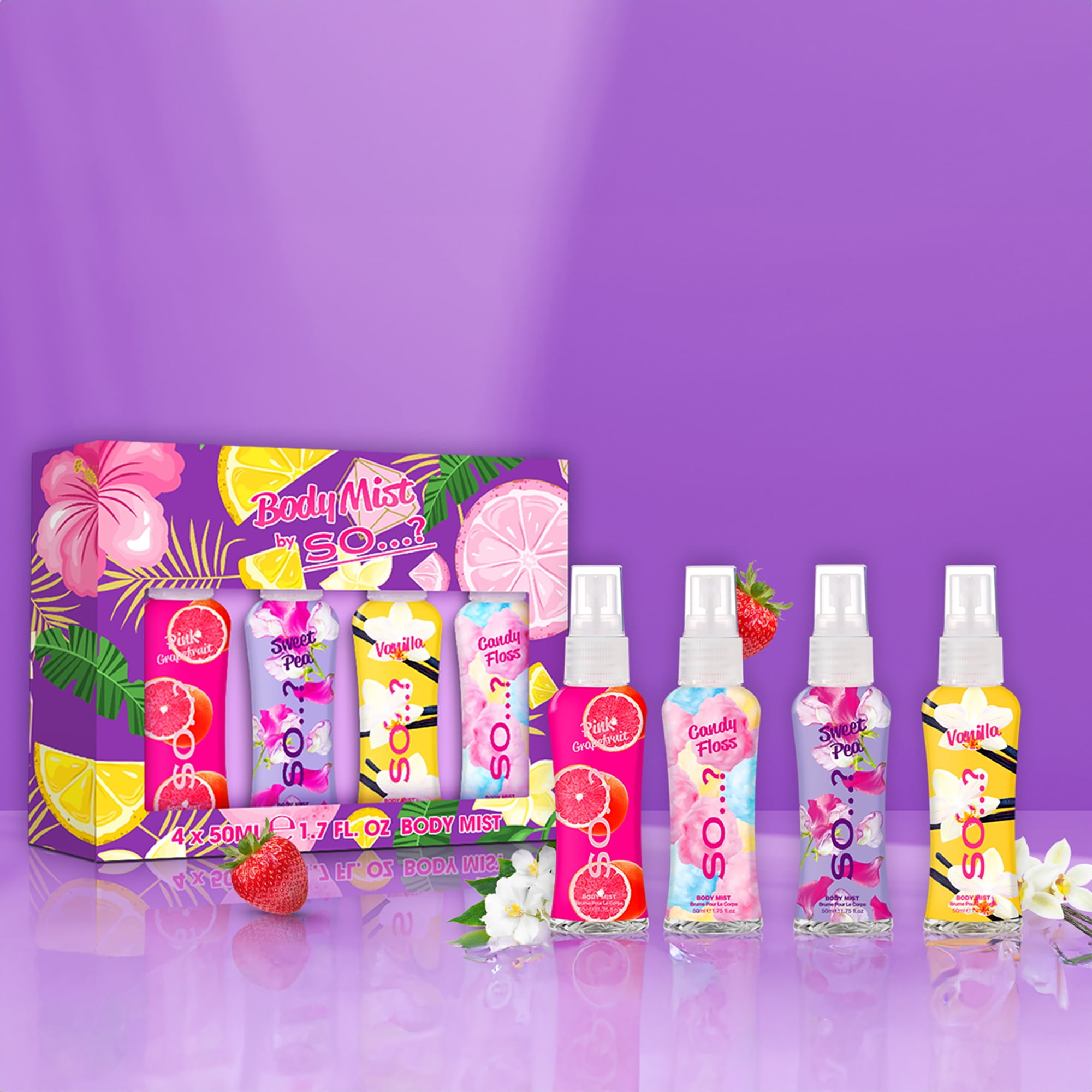 So… Body Mist Set, Body Spray for Women, 4 pc Fragrance Gift Set