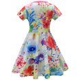 thumbnail image 2 of Girls Short Sleeve Casual Dress Toddler Summer Midi Sundress, Size 7-8, 2 of 6