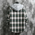 thumbnail image 4 of CHEEREAM Men's Plaid Hoodie Flannel Shirt Jacket Long Sleeve Casual Fashion Button Shirts Green XXL, 4 of 4