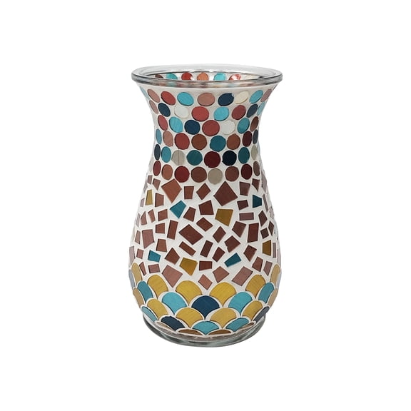7.75" Multicolor Mosaic Glass Vase by Ashland  - Spring Home Decor