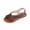 Brown, variant on Women's Cross Strappy Leather Flats Sandal Cute Dressy Toe Ring Open Toe Slip on Slide Sandals 9.5