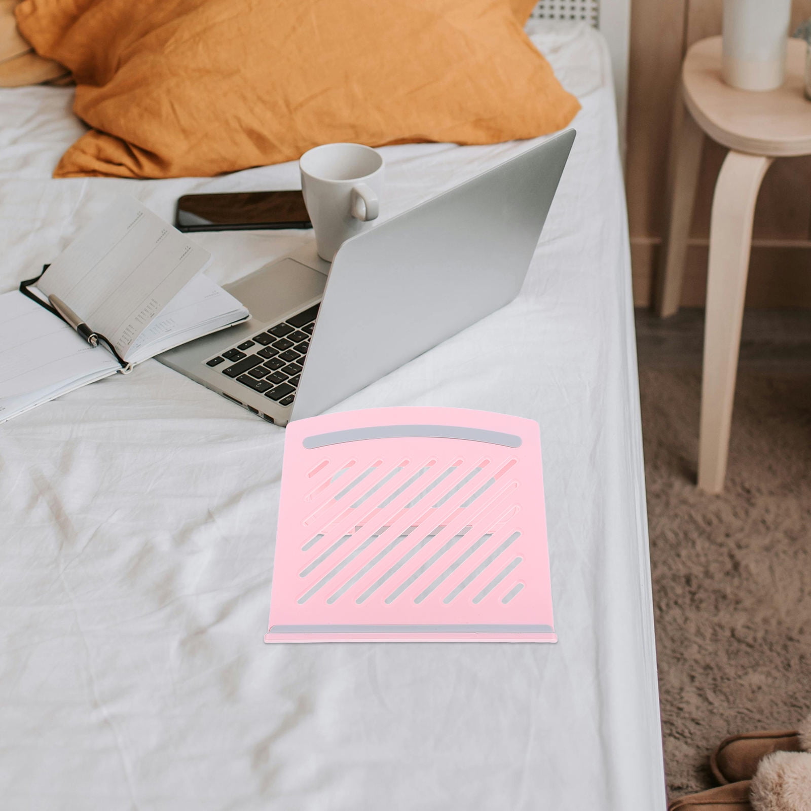 OULII Ventilated Pink Portable Laptop Stand Adjustable Foldable Desktop Riser for Home and Meetings
