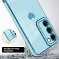 thumbnail image 2 of Compatible with Samsung Galaxy S23 5G Case Cute Luxury Love Heart Plating Gold Bumper Upgraded Full Camera Protection Soft TPU Shockproof Anti-Scratch Phone Cover-Blue, 2 of 11