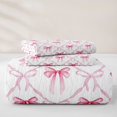 thumbnail image 5 of Manfei Preppy Pink Bowknot Bed Spread Queen For Girls,Fashion Bow Tie Queen Coverlet Set For Kids,3-Piece, 5 of 7