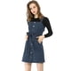 thumbnail image 1 of Vestido de peto Allegra K Mujer con tirantes ajustables mezclilla general una línea Azul oscuro L, 1 of 6