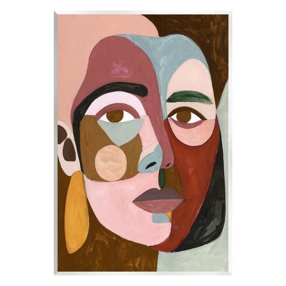 Stupell Industries Contemporary Abstract Face Abstract Painting Unframed Art Print Wall Art