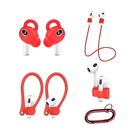 SaharaCase Silicone Accessories Kit for Apple AirPods 3 (3rd Generation) Red (HP00098)