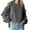 Dark Gray, variant on Kaemgyyd Women's Fall Winter Pullover Casual Crewneck Loose Knit Tops Oversized Solid Color Long Lantern Sleeves Blouse