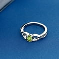 thumbnail image 4 of Gem Stone King 925 Sterling Silver Green Peridot Engagement Ring for Women (0.50 Cttw, Gemstone Birthstone, Oval 6X4MM, Available in Size 5,6,7,8,9), 4 of 5