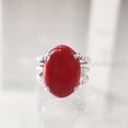 thumbnail image 3 of Natural Red Coral Ring, Woman's Coral Ring, Coral April Birthstone, 3 Twisted Band, 925 Sterling Silver, Womens Ring, Christmas, Thanksgiving, Handmade, Statement Jewelry, Natural Gemstone Ring, 3 of 6
