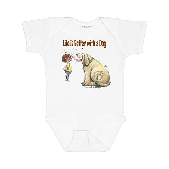 Inktastic Life is Better with a Dog Boys or Girls Baby Bodysuit