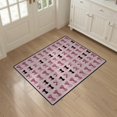thumbnail image 3 of ODIKA 3'x5' Washable Area Rug Non-Slip, Flatweave, Easy Care Themed Scattered Ribbon Motifs Shaped Polka Dot Motif Pink Flowing Dynamic for Hallway, Laundry Room, 3 of 7