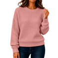 thumbnail image 2 of Harpily Women's Sweaters Solid color Crew Neck Long Sleeve Shirts Basic Style Lightweight Soft Fall Outfits for Women Knit Pullover Tops, 2 of 4