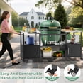 thumbnail image 3 of Outdoor Grill Table for Big Green Egg, Heavy Duty Metal Grill Cart with Storage Box, Compatible with Large Green Egg, Big Joe, 3 of 8