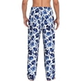 thumbnail image 3 of Uemuo Blue Ink Flowers Pattern Men's Wide Leg Palazzo Lounge Pants with Pockets Light Weight Loose Comfy Casual Pajama Pants-XX-Large, 3 of 9