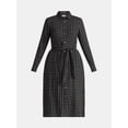 thumbnail image 4 of Time and Tru Women's Plaid Shirt Dress with Long Sleeves, Sizes XS-XXXL, 4 of 4
