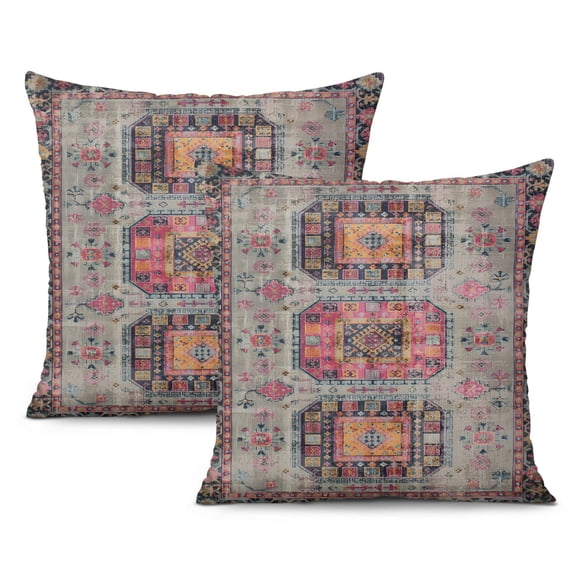 Stunning Modern Paisley Floral and Boho Flower 16x16 Inch Decorative Pillow Covers - Set of 2 for Home and Garden