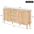 thumbnail image 3 of Sideboard, Rattan Dresser, Cabinet with Sliding Doors, Adjustable Shelves, and Rounded Top, 3 of 10