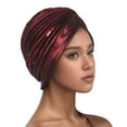 thumbnail image 1 of Fgnfyis Women Hat Ruffle Cancer Chemo Turban Wrap Cap Scarf Shawl Bomber Hats Wine, 1 of 2