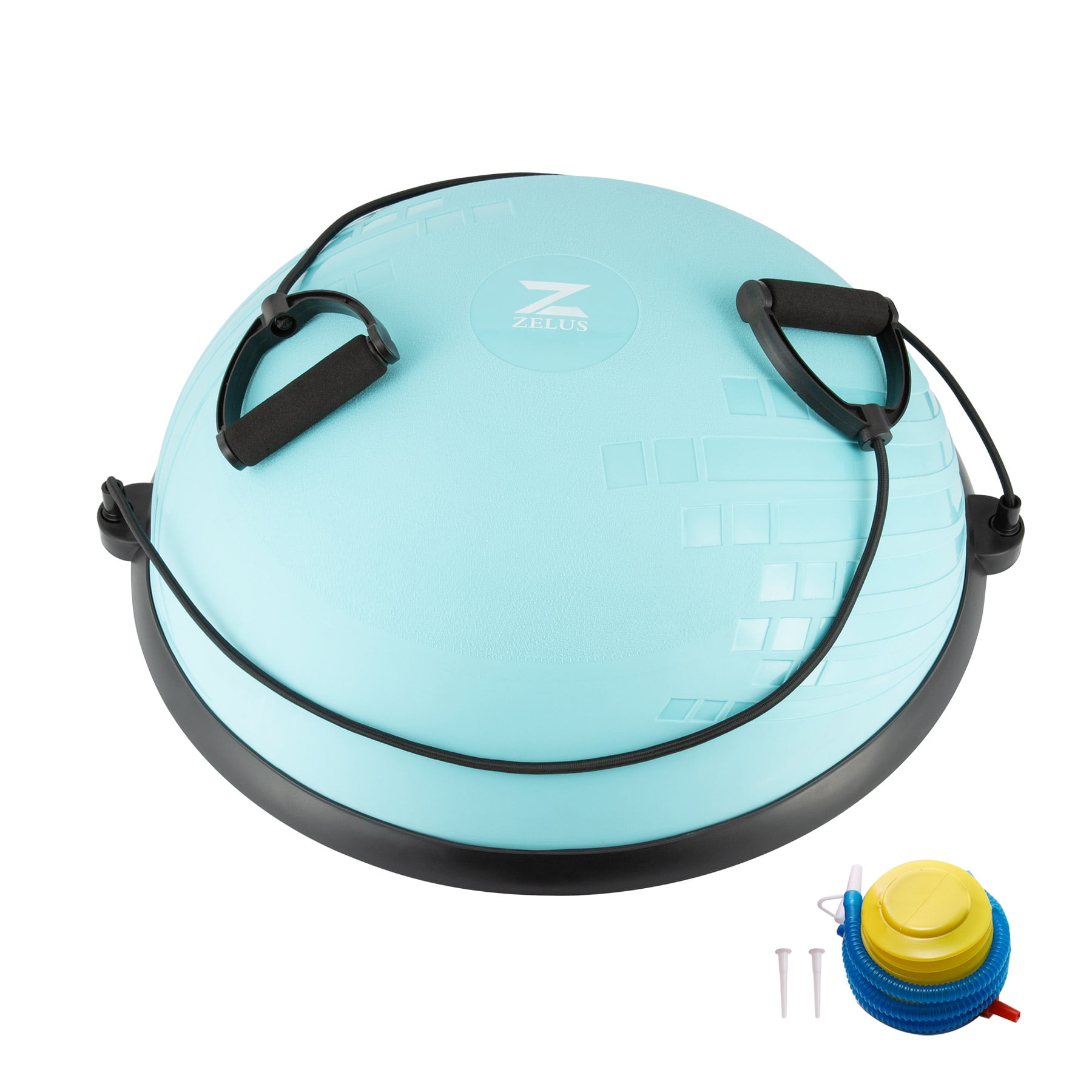 60cm Balance Ball Trainer Half Yoga Exercise Ball with Resistance Bands for Yoga Fitness Home Gym Workout Mint Green Walmart