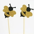 thumbnail image 3 of Tineasur Reusable Bamboo Bee Cake Toppers Multi Color for Wedding Cupcakes 12Pcs, 3 of 6