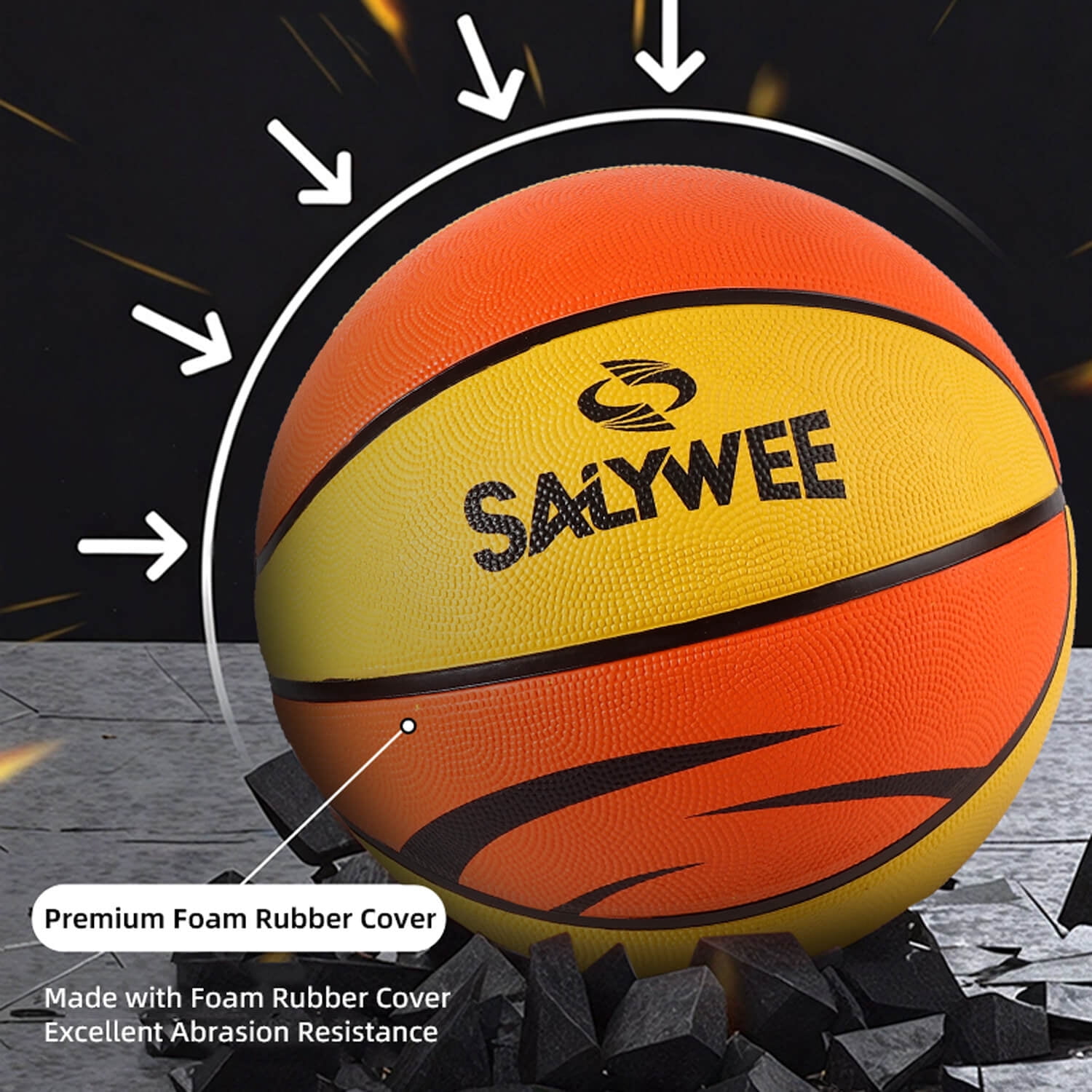 SALYWEE Lightweight Size 7 PU Basketball for Beginners' Play & Training, School Use