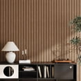 thumbnail image 3 of Peel and Stick PVC Slat Wall Panel 118"x15.75" Self-Adhesive Faux Wood Grain Wallpaper Panel 3D Printed Wall Panels for Walls & Ceilings, 3 of 7