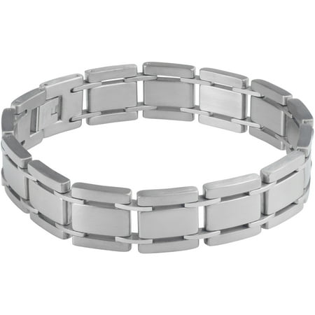 Daxx Men's Titanium Link Fashion Bracelet, 9