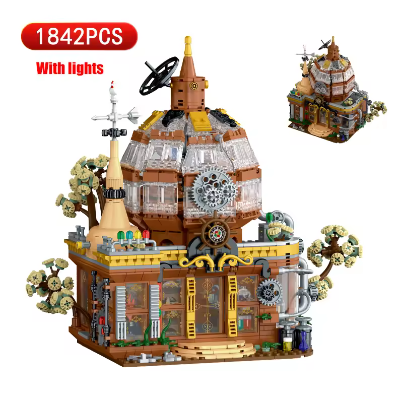 GZBricker Steampunk Magic Store Building Set Modular Collectible Model Victorian Alchemy Compatible with Lego Architecture House Street View for Adults