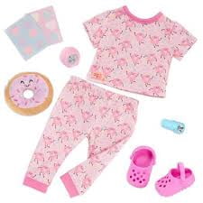 Our Generation Dreaming of Donuts Pink Pajama Outfit & Accessories for 18'' Dolls
